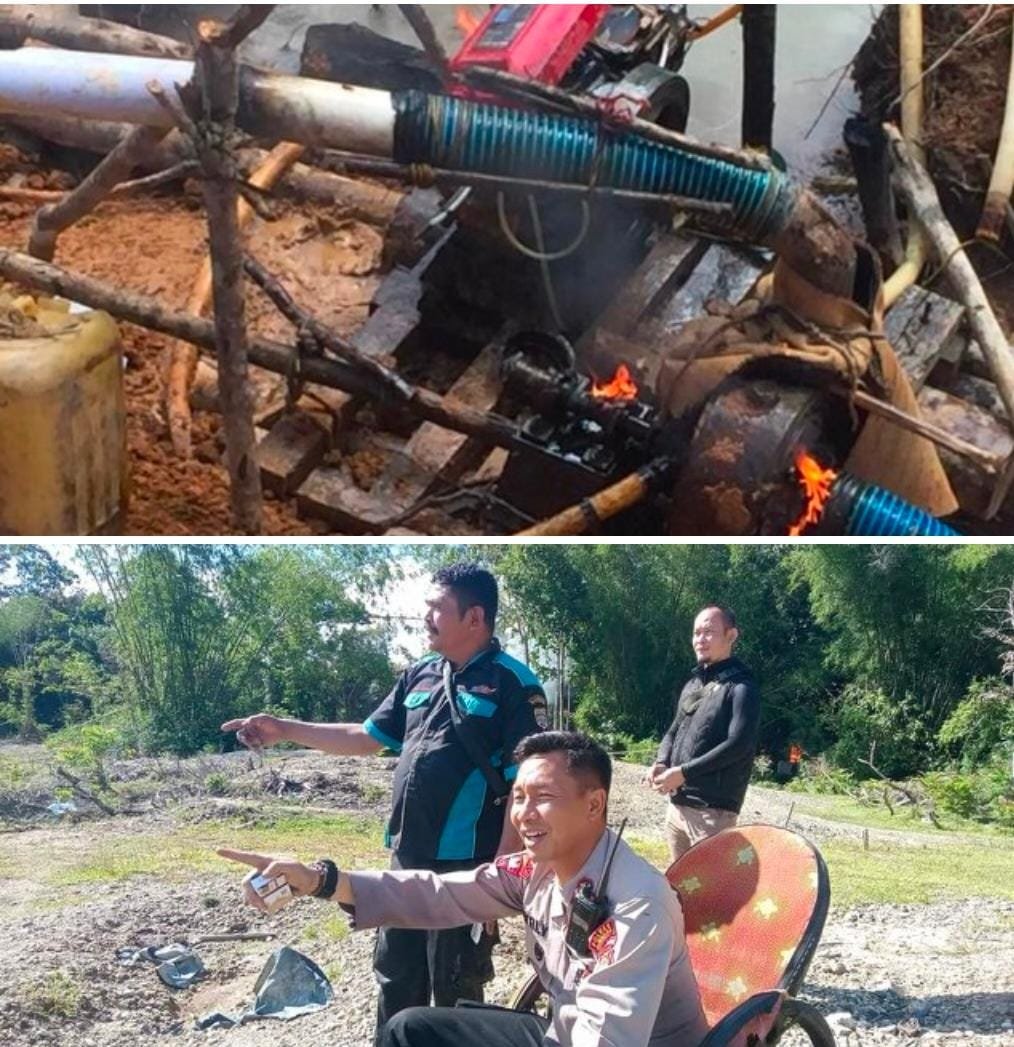 Tidak Main Main ,Kapolres Muratara Pimpin Langsung Penangkapan Dompeng Ilegal Di Sungai Tiku